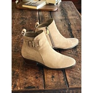 Blondo Saddie Tan Buckle Leather Waterproof Ankle Booties - Size 8